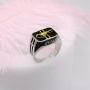 HSQYJ Lucky Mustang Ring Black Enamel Animal Rings Personalized Gold Silver Two Tone Engagement Promise Ring for Men Women Fashion Jewellery
