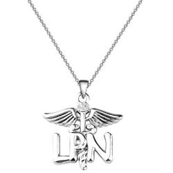 CENWA LPN Licensed Practical Nurse Necklace Gift LPN Caduceus Angel Necklace Graduation Gift for LPN Practical Nurse Jewelry