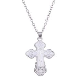 TEAMER Cross Necklace Russian Orthodox Crucifix Eastern Church Necklace Men Religious Jewelry