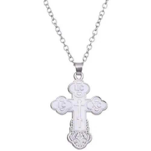 TEAMER Cross Necklace Russian Orthodox Crucifix Eastern Church Necklace Men Religious Jewelry