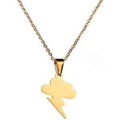 RZCXBS Thunder Necklace Hypoallergenic Surgical Stainless Steel Storm Cloud Lightning Pendant Necklace