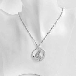 Round Howling Wolf Totem Necklace Pendant with Chain for Men and Women Animal Movie Jewelry