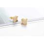 Iced Out Square Stud Earring for Men and Women 18k Gold plated Hypoallergenic with 925 Sterling Silver Screw Back Hip Hop Cool Boys Jewelry