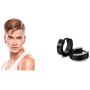 Unique Small Stainless Steel Hoop Earrings for Men Black Huggie Earrings, Hypoallergenic Urban Hoop Dangle Earrings Jewelry, 1 Pairs