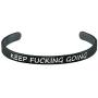 GUERNO Inspirational Gifts for Women Cuff Bracelet Bangle Personalized Motivational Mantra Quote Keep Going Stainless Steel Outside Engraved Encouragement Secret Message Jewelry