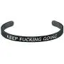 GUERNO Inspirational Gifts for Women Cuff Bracelet Bangle Personalized Motivational Mantra Quote Keep Going Stainless Steel Outside Engraved Encouragement Secret Message Jewelry