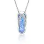 Honolulu Jewelry Company Sterling Silver Flip Flop CZ Accented Necklace Pendant with Simulated Blue Opal and 18'' Box Chain Honolulu Jewelry Company Sterling Silver Flip Flop CZ Accented Necklace Pendant with Simulated Blue Opal and 18'' Box Chain
