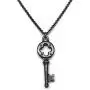 Loralyn Designs Small Medieval Black Skeleton Key Necklace Stainless Steel Chain (16-24 Inch)