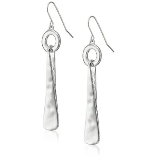 Robert Lee Morris Circle and Triangle Silver Drop Earrings Robert Lee Morris Circle and Triangle Silver Drop Earrings