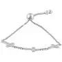 Charmsy Sterling Silver Jewelry Three Cross Adjustable Sliding Bolo Bracelet for Women