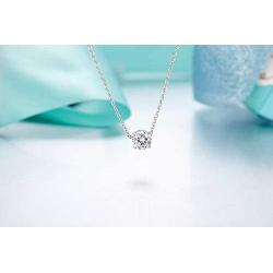 Starchenie Cubic Zirconia Necklace 925 Sterling Silver Round Cut AAA CZ Solitaire Pendant Jewelry Gift