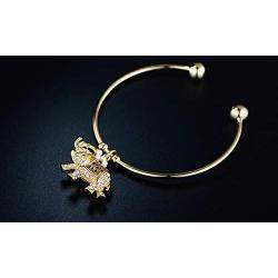 Barzel 18K Gold Plated Crystal Charm Bangle
