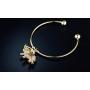 Barzel 18K Gold Plated Crystal Charm Bangle