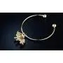 Barzel 18K Gold Plated Crystal Charm Bangle Barzel 18K Gold Plated Crystal Charm Bangle
