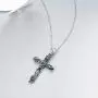 POPKIMI S925 Sterling Silver Faith Necklace Pendant Jewelry for Women Gifts,18+2inch