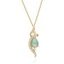Gin & Grace 10K Yellow Gold Natural Opal Diamond (I1,I2) Pendant Necklace with Gold Chain for Women Mothers Day Jewelry Gifts