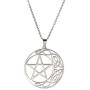 cooltime Stainless Steel Pentacle Pendant Necklace Pentagram Celtic Knot Star Circle Crescent Charm Jewelry