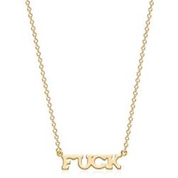 Mevecco Fuck Necklace 14K Gold Plated Inspirational Necklace Friendship Personalized Customization Necklace Jewelry Gift for Her