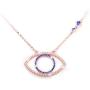 Evil Eye Jewelry Necklace - 925 Sterling Silver Blue White CZ Pendant Choker Necklace Gifts for Women Girl