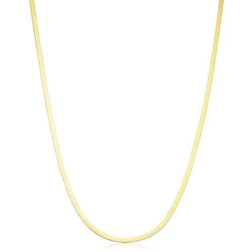 14k Yellow Gold 2.2 mm Herringbone Necklace for Women (18, 20 or 24 inch)