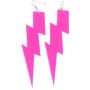 Womens Personalized Lightning Hook Earrings Dangle Drop Resin Acrylic Lighting Bolt Drop Neon Earrings for Girls Bridal Party Jewelry (Rose Red)