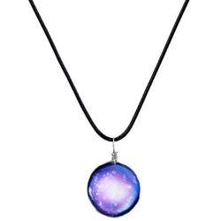 ZM168 Glass Pendant Necklace Starry Sky Jewellery Earth Fantasy Cosmic Element Jewelry