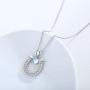 Horseshoe Necklace 925 Sterling Silver Lucky Horseshoe Pendant Necklace Horse Lover Gift for Birthday Christmas