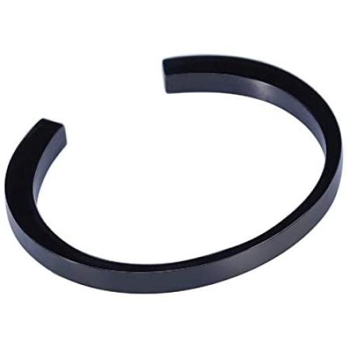 K-Y Engraved Memorial Urn Bracelet Stainless Steel Cremation Urn Bracelet Ashes Keepsake Jewelry (Black)