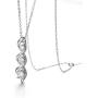 Ascona Gold Plated Cubic Zirconia Journey Necklaces for Women girls 3 Stone Simulated Diamond Twisted Pendant Womens Jewelry Necklace, 18+2''