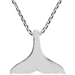AeraVida Freedom Joy Whale Tail .925 Sterling Silver Pendant Necklace