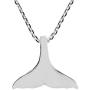 AeraVida Freedom Joy Whale Tail .925 Sterling Silver Pendant Necklace
