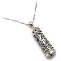 MYSTIC JEWELS by Dalia – 925 Sterling Silver Hamsa Fatima Hand Mezuzah with Sterling Silver Chain