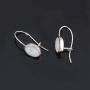 CiNily Opal Drop Earrings for Women Girls 18K White Gold Plated Oval Shape White/Blue/Pink Fire Opal Earrings Gemstone Jewelry Gift