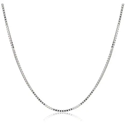 PORI JEWELERS Sterling Silver 1mm Box Chain Necklace, 14''-36'' -Made in Italy