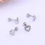 OUFER 4PCS Heart Helix Earrings 316L Surgical Steel Cartilage Earrings Women Gift Tragus Earrings Valentines Gift
