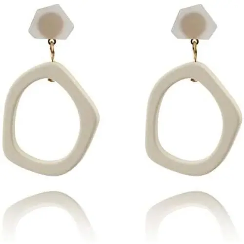 JustMoMoMin White Acrylic Bohemian Resin Geometric Dangle Earrings For Women Girls Jewelry