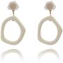 JustMoMoMin White Acrylic Bohemian Resin Geometric Dangle Earrings For Women Girls Jewelry