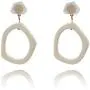 JustMoMoMin White Acrylic Bohemian Resin Geometric Dangle Earrings For Women Girls Jewelry