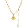 Lem Trend Gold Layered Necklace 14K Gold Plated Dainty Coin Necklaces Adjustable Multilayer Vintage Choker Jewelry for Women Girls 3Pcs