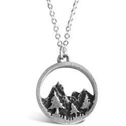 Rosa Vila Forest Necklace, Tree And Mountain Jewelry For Women, Outdoor Enthusiast Gifts, For Birthdays, Holidays, And More 19” Chain