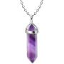 6 Facet Natural Prism Stone Rose Quartz Pendant Necklace Adjustable Hexagonal Crystal Pointed Wire Wrapped Healing Necklace for Men Women Girl Boy Geometric Jewelry Gift 6-7Pcs