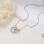 Necklaces for Women Girls, Butterfly Necklace Thank You Gifts 2 Circles Necklace Gifts for Grandma Aunt Niece Stepmother Sister Mother Daughter Necklace Generation Jewelry Teacher Gifts for Women
