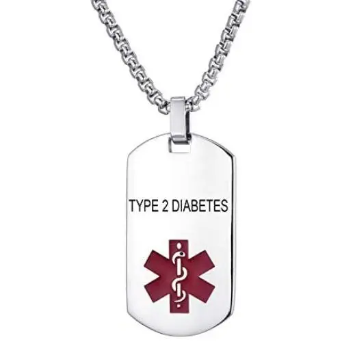 MZZJ Custom Allergy Medical Alert ID Jewelry Military Army Style Quality Stainless Steel Dog Tag Pendant Necklace for Men Women,Free Chain 24''-26''-28''-30'' MZZJ Custom Allergy Medical Alert ID Jewelry Military Army Style Quality Stainless Steel Dog Tag Pendant Necklace for Men Women,Free Chain 24''-26''-28''-30''
