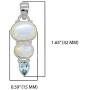 YoTreasure 1.65'' Rainbow Moonstone Blue Topaz 925 Sterling Silver Chain Pendant