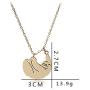 CHUYUN 3 Colors Hollow Design Snail Necklace Tiny Animal Pendant Sloths Jewelry Cute Animal Charm Necklace