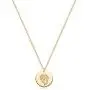 Fettero Birth Month Flower Necklace for Women Gold Disc Round Medal Pendant Engraved Floral 14K Gold Plated Minimalist Simple Personalized Jewelry Gift Fettero Birth Month Flower Necklace for Women Gold Disc Round Medal Pendant Engraved Floral 14K Gold Plated Minimalist Simple Personalized Jewelry Gift