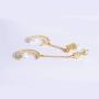 Cat Moon and Star Earrings Sterling Silver Stud Earrings Silver and Gold Star Dangle Earrings Cat Lover Gifts for Women