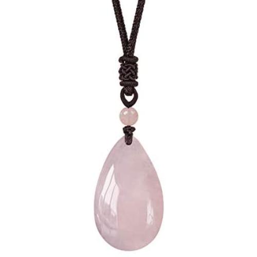 OCARLY Natural Gemstone Drop Pendant Necklace Healing Stone Crystal Chakra Protection Rock Cord Jewelry