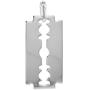 Sterling Silver Razor Blade Necklace Italy 1 1/2 inch, 16-24 inch