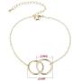 The Woos Double Heart Kont Round Circle Chain Friendship Bracelet Two Interlocking Infinity Love Charm Bracelets Adjustable Hollow Heart Interlock Bracelet Bangle for Best Friends Mother Jewelry
